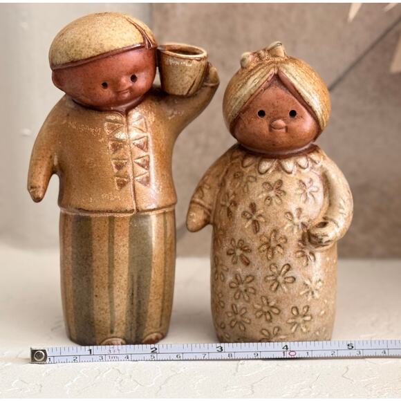 Vintage Fitz And Floyd Stoneware Japan Figurines - Boy & Girl Set - Picture 2 of 10